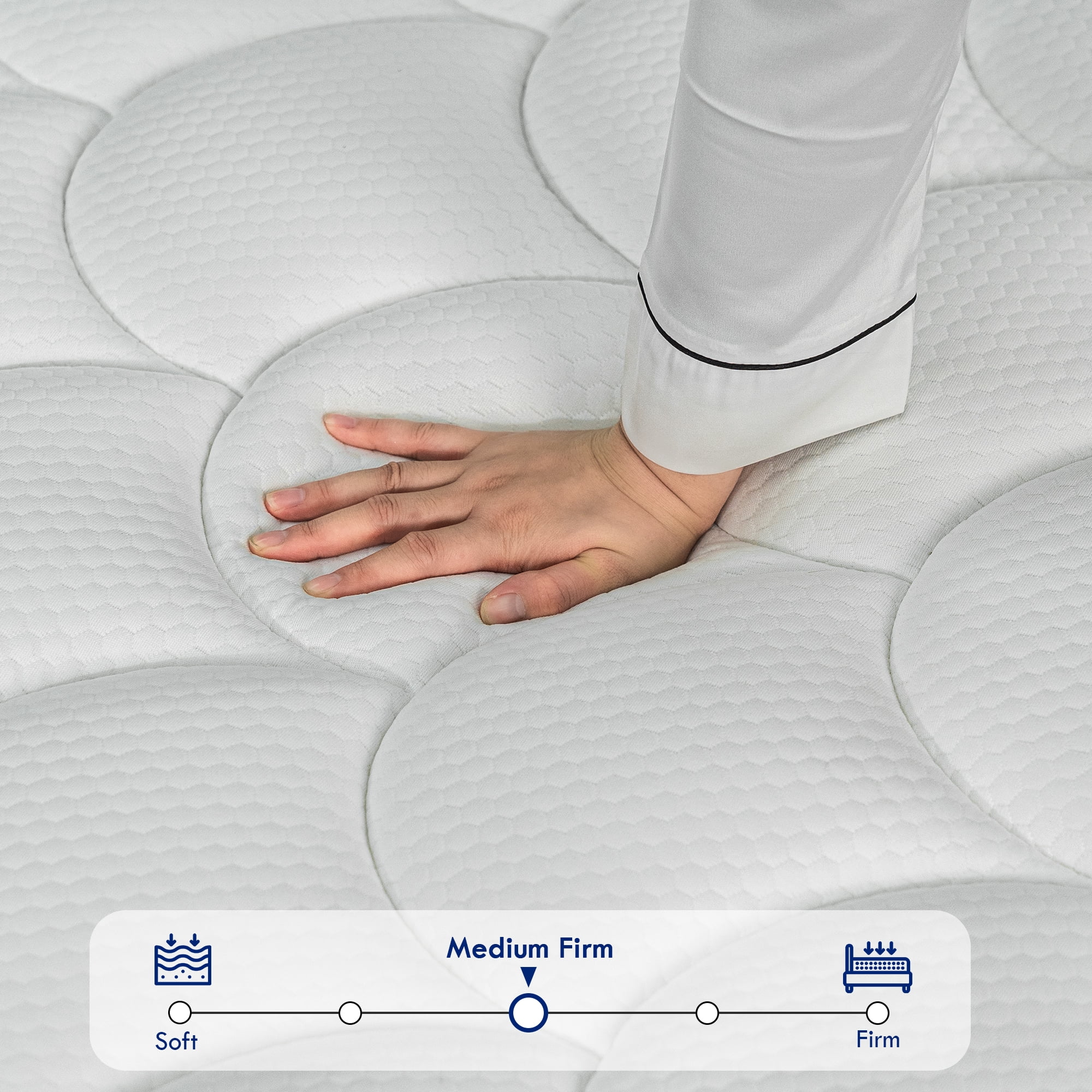 12'' Full Size Mattress, QUEEN ROSE Hybrid Firm Mattress in a Box with Gel Memory Foam, Individually Wrapped Pocket Coils Innerspring, Pressure-Relieving and Supportive, Mattress Full