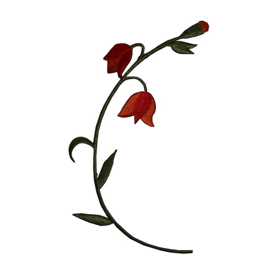 ID 6368 Tulip Flower Buds Patch Spring Garden Bloom Embroidered Iron On Applique