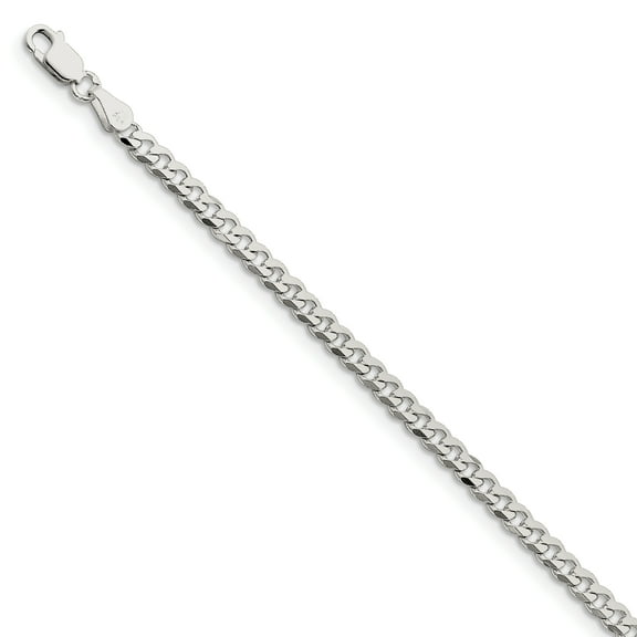 Primal Silver Sterling Silver Rhodium-plated 3.5mm Curb Chain Bracelet