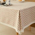 thumbnail image 2 of Nvzi Mantel pequeño de estilo campestre con estampado de fresas rojas, mantel de mesa de té para el hogar, encaje de ganchillo (140 * 100 cm), 2 of 4