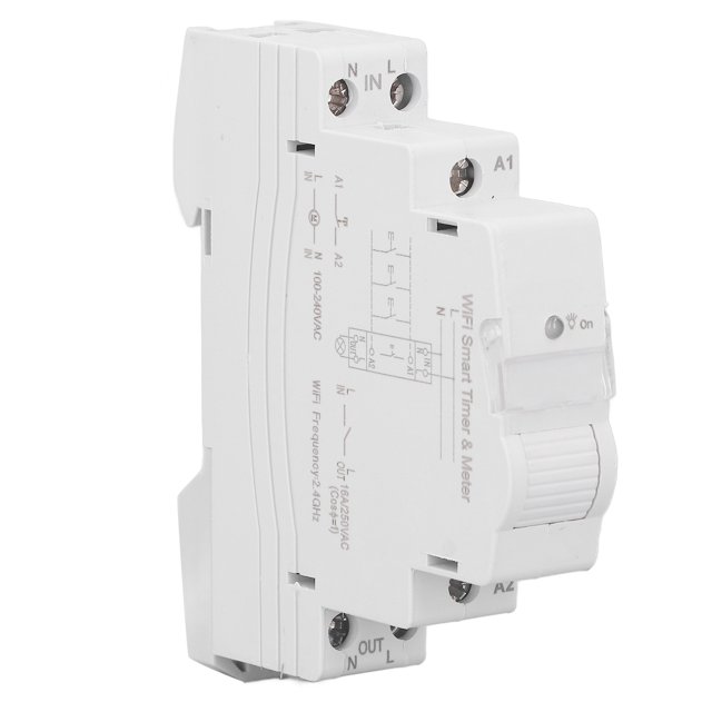 Risegun-medidor De Energía Inteligente, Interruptor De Temporizador De Control único De Enlace único con Monitor De Electricidad De Medición, CA 100-240V ATMS1602