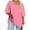 Pink, variant on Erwazi Womens Plus Size Tops 3/4 Sleeve V-Neck Loose T Shirts Summer Casual Blouses Tunic Top for Women