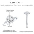 thumbnail image 5 of Rosec Jewels Lab Grown Diamond Halo Engagement Ring - EF-VS Quality Certified, 925 Sterling Silver, US 4.00, 5 of 6