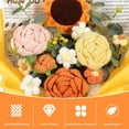 thumbnail image 5 of Lewondr Crochet Flower Bouquet, Yellow Handmade Knitted Flowers, Crochet Sunflower Rose Flower for Valentines Day Anniversary Birthday Mother's Day Graduation Gifts, Includes Gift Bag and Greeting Ca, 5 of 7