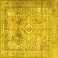 thumbnail image 1 of Ahgly Company Machine Washable Indoor Square Persian Yellow Traditional Area Rugs, 4' Square, 1 of 4