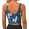 thumbnail image 3 of Lsque Alpaca Astronaut in Space Printed Women'S Sports Bra, Compression, Moisture Wicking, High-Impact Sports Bra For Women,Supportive sports bra-X-Large, 3 of 9