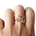 thumbnail image 1 of Women Ring Creative Letter Fashion Alloy Jewelry Ring Finger Ring Simple Band, 1 of 3