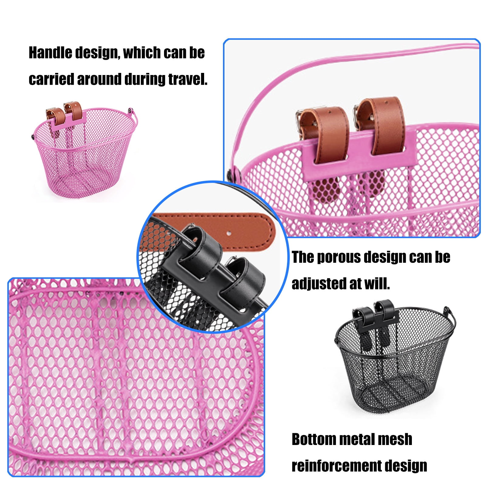 Waterproofs Metal Bicycles Basket Detachable Bikes Front Handlebars Basket Childrens Bicycles Tricycle Basket Enduring
