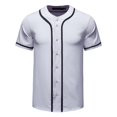 thumbnail image 3 of Laqbezok Men's Classic Baseball Jersey Shirt, Short Sleeve Button Down Sporty Top, Casual Hip Hop Streetwear Tee with Contrast Piping, 3 of 10