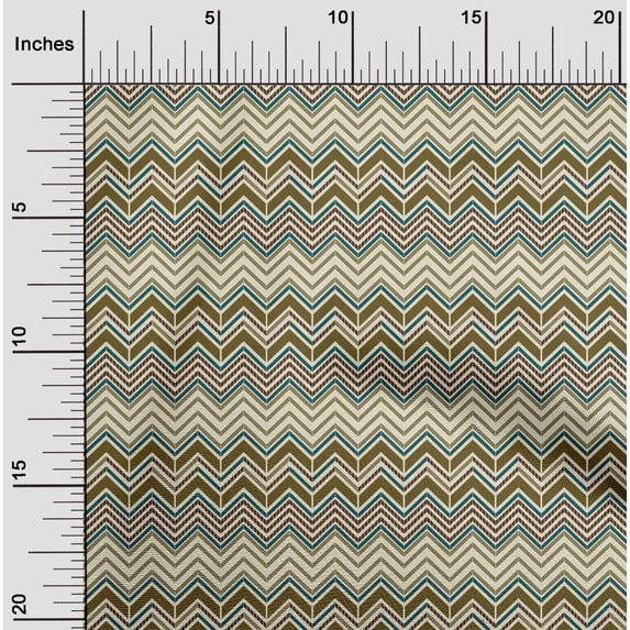 oneOone Georgette Viscose Fabric Chevron Geometric Print Sewing Fabric BTY 42 Inches Wide