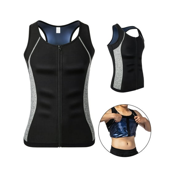 YouLoveIt Men Waist Trainer Vest Weight Loss Tummy Slimming Workout Body Shaper Shapewear Workout Body Slimming Shirt Zipper Tank Top Men Sweat Vest