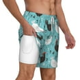 thumbnail image 3 of Balery Lovely Roosters Mens Swim Trunks Swim Shorts for Men Quick Dry Inseam Beach Shorts with Compression Liner Pocket-Large, 3 of 9