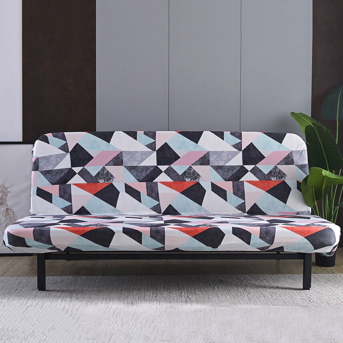 Armless Sofa Cover Couch Futon Slipcover Stretch Folding Sofa Bed