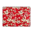 thumbnail image 7 of Area Rugs For Living Room Decor - Lilies Flowers Red Soft Anti Slip Throw Washable Rugs 5x7 For Bedroom, Indoor Carpet For Bedroom Living Room 80x58In, 7 of 7