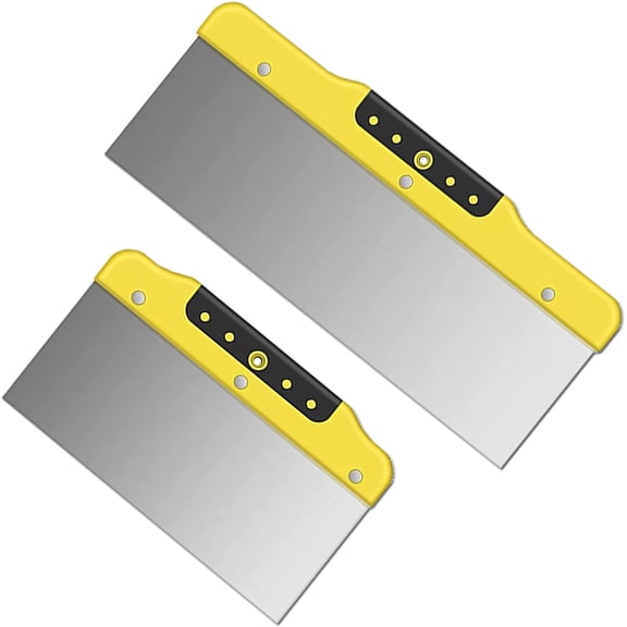 2 Pack Drywall Taping Knife Set, Stainless Steel Putty Knives Scraper with Tapered Blade for Wall Decoration Hand Tools(8",12")
