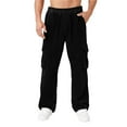 thumbnail image 5 of XIYON Cargo Pants For Men Solid Color Side Pocket Design For Men's Casual Trend Loose And Comfortable Business Sports Pants Trousers Streetwear, 5 of 6