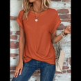 thumbnail image 4 of Camisetas para Mujer, Camisetas Informales con Mangas Murciélago Lisas y Dobladillo Cruzado, Camisetas Ajustadas A Coral XXL, 4 of 9