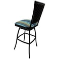 thumbnail image 2 of Outdoor Swivel Bar Stool 30" Seat - Erin Armless - Aqua Stripe Fabric - Black, 2 of 2
