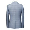 thumbnail image 3 of Zylanna Men's Suit Jacket, Plaid Winter Spring and Fall Fashion Soft & Comfy Formal Blazer for Men Light Blue, 3 of 3