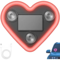 Solar Powered Wireless LED Heart Shape C-Pillar Neon Light with Light Sensor, 2026 New Car Solar Heart LED Lights Neon Signs for Automotive Interior Decor Eco-Friendly Modern Stylish Red