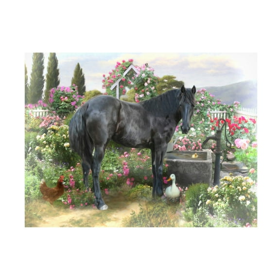 Canvas Wall Art - Trudi Simmonds 'The Rose Garden' Wall Art for Living Room, Bedroom, or Office Décor by Trademark Fine Art - 19 x 14 Inches