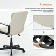 thumbnail image 6 of TINKLE WELL Executive Swivel Task Chair for Home and Office Adjustable Height Modern PU Leather-White, 6 of 6