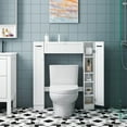 Homfa Freestanding Slim Tall OverTheToilet Wood Storage with
