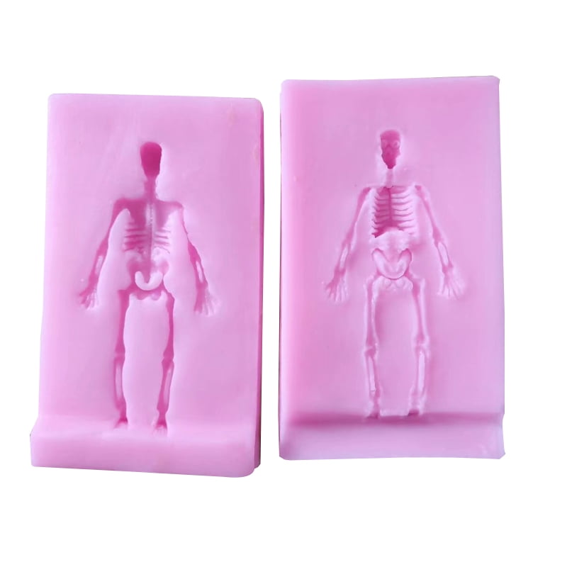 3D Halloween Skeleton Coffin Silicone Fondant Cake Mold Chocolate Baking Mould 