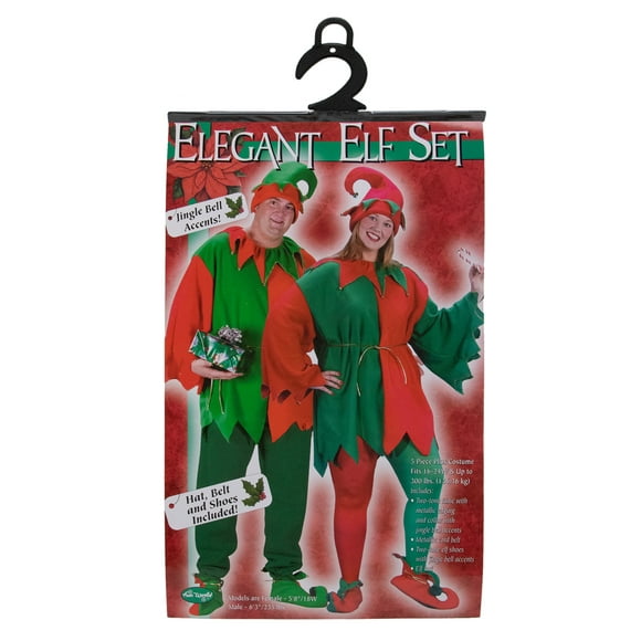 Fun World Ensemble de Costumes de Noël Elfe Rouge et Vert - Taille Plus