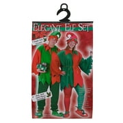 Elf rouge et vert de Noël pour adultes Costume Set - Plus Size