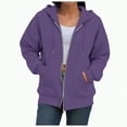 thumbnail image 2 of Towmus Oversized Zip Up Hoodie for Women Lightweight Plus Size Basic Zipper Hooded Sweatshirt Coat Y2K Jacket, 2 of 6