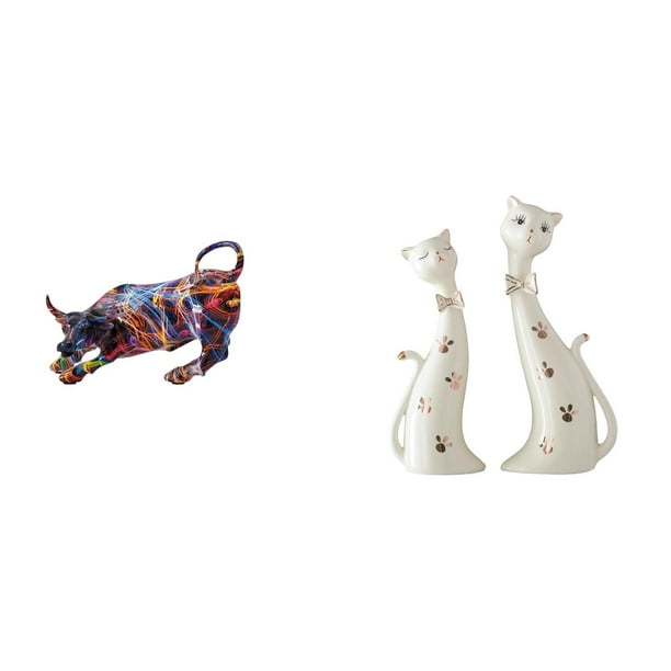 Estatua de toro de resina,Pintura Resina Toro Estatua Escultura Inicio,Figura de gato,Esculturas de pareja de gatos Figura de gato decorativa,Esculturas divertidas de pareja de gatos Estatuas