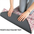 thumbnail image 3 of Light Pink Butterfly Pattern Hot Yoga Mat Towel Non Slip for Hot Yoga - Quick-Drying Yoga Mat Cover with 4 Corner Pockets with Travel Bag - Hot Yoga Towel Non Slip 74"x26", 3 of 6