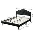 thumbnail image 7 of Queen Upholstered Platform Bed Frame with 47" Tall Adjustable Headboard - Black - Oliver & Smith - Elizabeth, 7 of 7