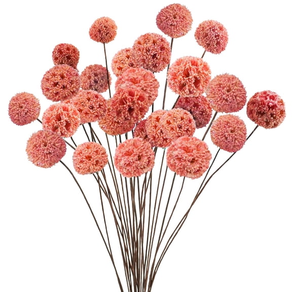 HYG Dried Balls Flowers 20 Pcs Dried Flowers Pink Flower Bouquet Ball Flower Branch for Flowers Arrangements for Wedding Home Party Decor,16 inch