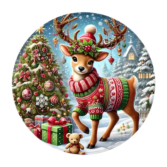 Living Room Decor Christmas Circular Carpet Rug Multi Size Living Room Round Rugs for Living Room
