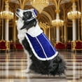 thumbnail image 2 of Elegant Royal Dog Costume Set with Crown Hat Breathable Pet Cosplay Outfit For Indoor Outdoor Halloween Party Wear, 2 of 7