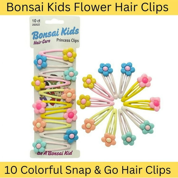 Girls & Toddlers Hair Clips - Snap & Go Flower Hair Clips 10 piece