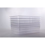 Hakka 1/1 Size Polycarbonate Food Pans,4"Deep,Clear - Pack of 6