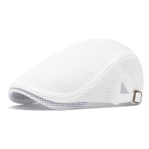 XIBUFE Mens Breathable Mesh Summer Hat Adjustable Flat Cap Newsboy Beret Ivy Cap Irish Cabbie Fishing Hats Fishing Hat for Men