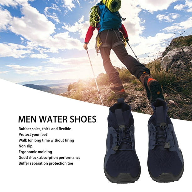 Youthink Men's Water Shoes, Non Slip Durable Rubber Soles, Elastic And Breathable, Perfect For Hiking, Running, Fishing