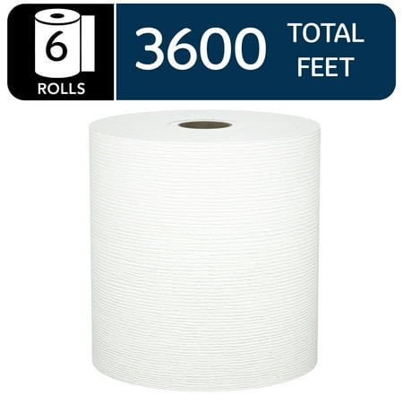 Kleenex Professional Universal Hard Roll Paper Towels, Bulk (50606), Hardwound 1.75" Core, Premium Absorbency Pockets, White (6 Rolls at 600' Each, 3,600'/Case)