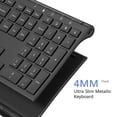 thumbnail image 3 of VIVEFOX Rechargeable Wireless Keyboard, 2.4GHz Full Size Ultra Slim Keyboard for Computer, Desktop, PC, Laptop, Surface, Windows, Black, 3 of 7