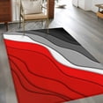 thumbnail image 4 of 3x5 Washable Area Rug, Abstract Beach Non-Slip Rectangle Rug for Living Room Bedroom, Aesthetic Grey to Red Gradient Indoor Low Pile Floor Mat for Home Decor, 4 of 9