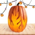 thumbnail image 2 of Linterna de calabaza para Halloween, funciona con pilas, Jack O Lantern, recuerdo de fiesta de calabaza iluminado con llama para decoración del hogar de Halloween, 2 of 12
