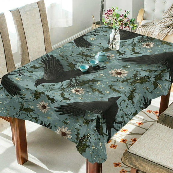 Yayeee Tablecloths 54" x 54" Rectangle Wrinkle Resistant Party Table Cover, Mystic Crows Pattern
