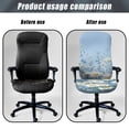 thumbnail image 4 of POLERO Brushed Elastic Fabric One Piece High Back Computer Chair Cover for Home Workspace, Stretch Washable Office Chair Cover, Daisy Floral Print, 4 of 7