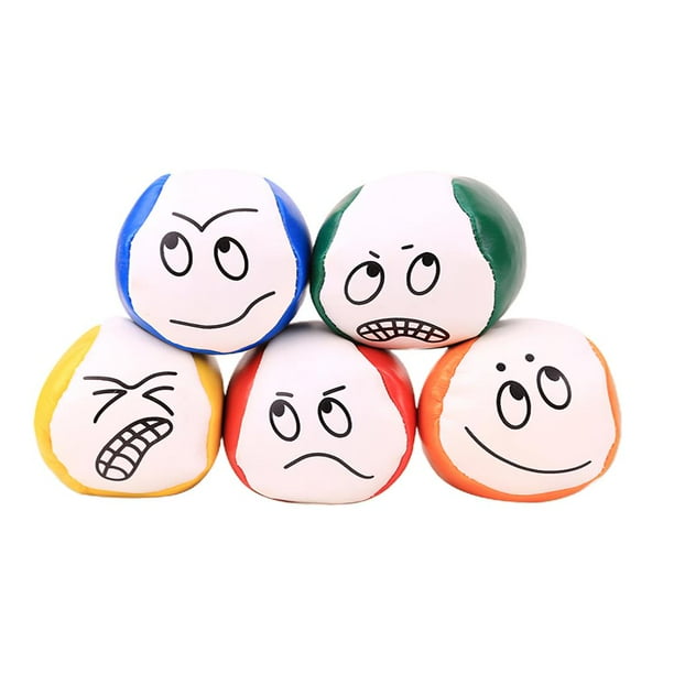 Yuarrent 5 uds bolas de malabares pelotas de malabares de dibujos animados redondas ligeras pelotas de malabares portátiles suaves para niños para Almacenamiento y organización del hogar Yuarrent HA018164-00