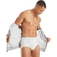 thumbnail image 4 of Hanes Men's Moisture-Wicking Cotton Briefs 3 Packs, White, 4 of 5