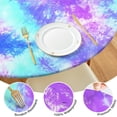 thumbnail image 4 of Colorful Tie Dye Pattern Round Fitted Tablecloth with Elastic Edge,Dining Table Cover Waterproof,Outdoor Round Tablecloth for Camping,Dining,Indoor and Outdoor, 4 of 7